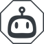 Thin, line, up, octagon, rounded, robot, robotics, face, robot-rounded icon