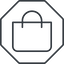 Thin, line, octagon, shopping, cart, market, handbag, bag, bags, shopping-bag, shopping-bag-thin icon