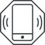 Thin, line, up, solid, octagon, iphone, phone, mobile, android, gsm, smartphone, cell, bell, ring, ringing, ringtone, smartphone-ringing-thin icon