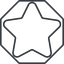 Thin, line, up, octagon, star, rate, rating, star-thin, favorite icon
