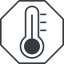 Thin, line, octagon, temperature, thermometer, heat, high, hot, thermometer-high, thermometer-high-thin icon