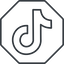 Thin, line, octagon, brand, social, network, tiktok, tik, tok, tik-tok, tiktok-thin icon