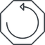 Thin, line, up, octagon, arrow, reload, refresh, undo, redo, undo-thin, restore icon