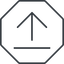 Thin, line, up, octagon, upload, uploaded, uploading, upload-thin icon