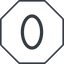 Thin, line, normal, octagon, number, font, digit, zero, nul, zero-thin icon