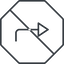 Thin, line, down, octagon, sign, confirm, arrow, prohibited, key, submit, send, return, enter, return-sign, return-sign-thin icon