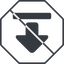 Thin, line, down, octagon, uploaded, uploading, prohibited, upload-solid icon