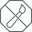 Thin, line, right, octagon, horizontal, mirror, prohibited, paint, brush, illustrate, drawing, painting, brush-thin icon