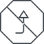 Thin, line, right, octagon, sign, confirm, horizontal, mirror, arrow, prohibited, key, submit, send, return, enter, return-sign, return-sign-thin icon