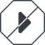 Thin, line, right, wide, octagon, arrow, direction, prohibited, caret, caret-solid icon