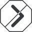 Thin, line, right, octagon, arrow, direction, prohibited, chevron, chevron-solid icon