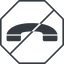 Thin, line, right, octagon, prohibited, phone, call, dial, number, dot, telephone, pictogram, dot-50, dot-telephone icon