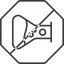 Thin, line, right, octagon, prohibited, bubble, bubbles, graduated, erlenmeyer, chemical, flask, lab, laboratory, chemistry, potion, glassware, conical, bubbling, boiling, bulbous, erlenmeyer-bubbling-alt-thin icon