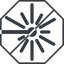 Thin, line, right, octagon, prohibited, laser, light, cutting, engrave icon