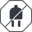 Thin, line, right, octagon, prohibited, electricity, plug, charge, charger, electric, plug-solid, electrics, electrical icon