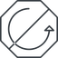 Thin, line, right, octagon, arrow, prohibited, reload, refresh, undo, redo, undo-thin, restore icon