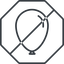 Line, solid, octagon, horizontal, mirror, prohibited, balloon, party, birthday, carnival, helium, balloons, balloon-thin icon