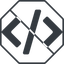 Thin, line, up, solid, octagon, code, prohibited, html, text, editor, source, source-code, xml, code-solid icon