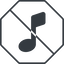 Thin, line, octagon, prohibited, mute, unmute, music, eighth, note, eighth-note, musical, notes, eighth-note-solid icon