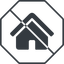 Thin, line, solid, octagon, small, home, prohibited, home-small-solid icon