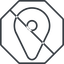 Thin, line, octagon, prohibited, map, marker, location, gps, map-marker, map-marker-thin icon