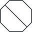 Thin, line, up, circle, square, octagon, prohibited, empty, none icon