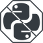 Thin, line, octagon, logo, prohibited, python icon