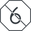 Thin, line, octagon, prohibited, number, font, digit, 6, six, six-thin, 9, nine icon