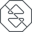 Thin, line, up, octagon, prohibited, order, sort, sort-thin icon