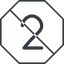 Thin, line, octagon, prohibited, number, font, digit, two, two-thin, 2 icon