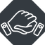 Thin, down, solid, octagon, horizontal, mirror, business, hand, handshake, shake, agreement, deal, hands, shaking, agree, handshake-thin icon