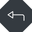 Thin, down, solid, octagon, sign, confirm, horizontal, mirror, arrow, key, submit, send, return, enter, return-sign, return-sign-thin icon