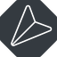 Thin, down, solid, octagon, message, paper, messaging, plane, airplane, aeroplane, submit, send, paper-plane, paper-plane-thin-alt icon