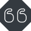 Thin, down, solid, octagon, mark, quote, quotation, citation, quote-thin, quotation-mark, double-quotes icon