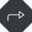 Thin, down, solid, octagon, sign, confirm, arrow, key, submit, send, return, enter, return-sign, return-sign-thin icon