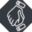 Thin, right, solid, octagon, business, hand, handshake, shake, agreement, deal, hands, shaking, agree, handshake-thin icon