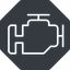Thin, solid, octagon, horizontal, mirror, car, engine, mechanics, mechanical, motor, diesel, power, engine-thin icon