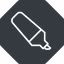 Thin, solid, octagon, horizontal, mirror, pen, draw, marker, color, highlighter, annotate, school, highlighter-thin, highlight icon