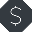 Thin, solid, octagon, symbol, money, donate, donation, coin, dollar, currency, us, usa, dollar-thin icon