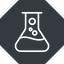 Thin, up, solid, octagon, bubble, bubbles, graduated, erlenmeyer, chemical, flask, lab, laboratory, chemistry, potion, glassware, conical, bubbling, boiling, bulbous, erlenmeyer-bubbling-alt-thin icon