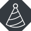 Thin, solid, octagon, new, party, birthday, hat, new-year, year, party-hat, party-hat-thin icon