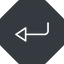 Thin, up, solid, octagon, sign, confirm, arrow, key, submit, send, return, enter, return-sign, return-sign-thin icon