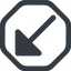 Line, up, down, wide, octagon, arrow, corner, arrow-corner-solid, increase, decrease icon