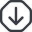 Line, down, octagon, arrow, direction, arrow-simple-wide icon