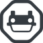 Line, down, octagon, car, front, vehicle, transport, car-front-small icon
