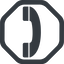 Line, down, wide, octagon, phone, call, dial, number, dot, telephone, pictogram, dot-50, dot-telephone icon