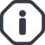 Line, down, wide, octagon, mark, warning, exclamation, straight, info, exclamation-mark icon