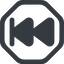 Line, down, wide, octagon, video, play, forward, backward, mp3, player, fast, pause, forward-fast-solid icon
