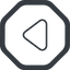 Line, down, wide, octagon, arrow, video, play, mp3, player, pause, play-thin icon