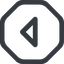 Line, left, wide, octagon, arrow, direction, caret, caret-wide icon